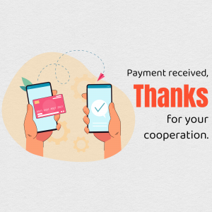 Illustration of two hands holding smartphones with a credit card and a checkmark, indicating a successful payment.