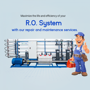 Image of an RO system with a repairman giving a thumbs up