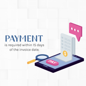 Isometric illustration of a smartphone displaying a payment screen with a magnifying glass and speech bubble.