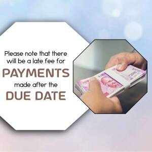 Image displaying a late payment notice with Indian currency.
