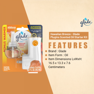 Glade Hawaiian Breeze Plugins Scented Oil Starter Kit with Warmer