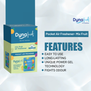 Image of DynaFresh Pocket Air Freshener in Mix Fruit scent, showcasing its packaging and features.