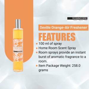 Seville Orange Air Freshener product shot with features listed