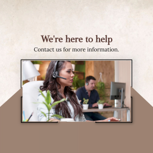 Image of a customer support representative with a headset, offering assistance.