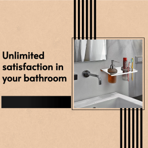 Modern bathroom with sleek shelving and accessories