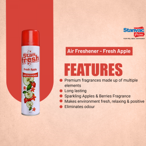 Stanvac Prime Fresh Apple Air Freshener in a red can with apple graphics