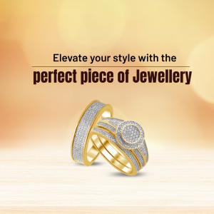 Close-up of gold and diamond rings on a gradient background
