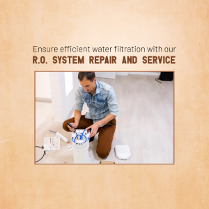 Technician repairing a RO water filtration system