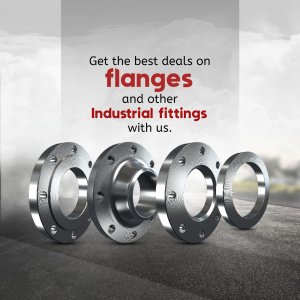 Image of industrial flanges with text promoting deals