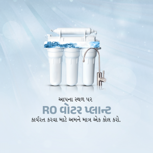 White RO water purifier system with flowing water