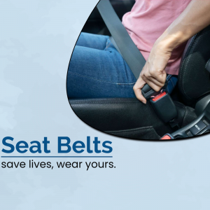 Close-up of a person fastening a seatbelt in a car.