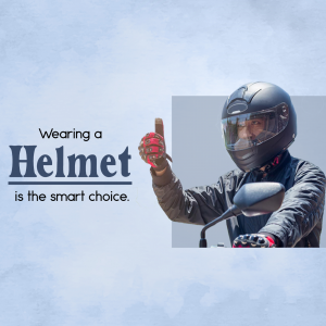 Motorcyclist wearing a helmet and giving a thumbs up