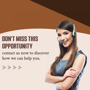 Smiling customer support representative with headset
