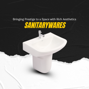 White sanitaryware sink with a modern design