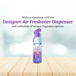 Glade air freshener dispenser on a wooden surface