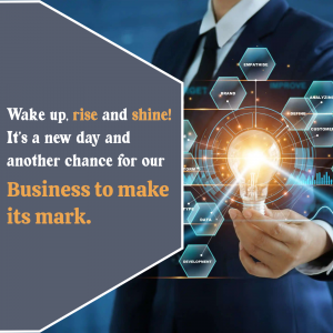 A person holding a glowing lightbulb with a digital network background and motivational text.