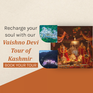 Promotional image for a Vaishno Devi and Kashmir tour package