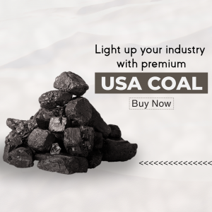 Pile of USA Coal with promotional text