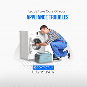 Appliance repairman fixing a washing machine