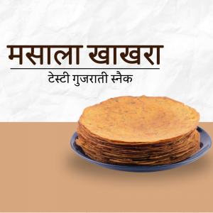 A stack of crispy Masala Khakhra on a blue plate.