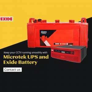Exide battery with Microtek UPS for CCTV systems