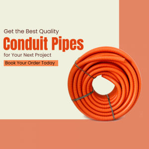 Orange conduit pipes coiled for construction projects