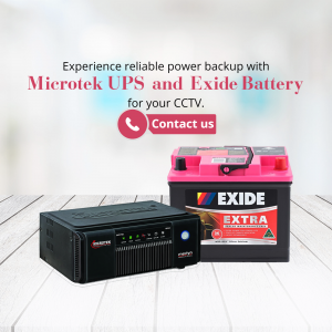 Microtek UPS and Exide battery for CCTV power backup
