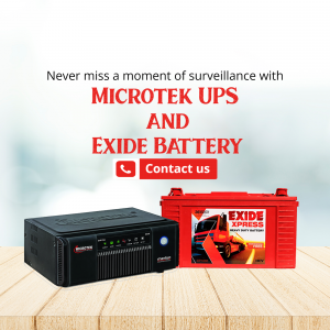Microtek UPS and Exide Battery for uninterrupted power supply