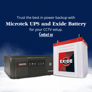 Microtek UPS and Exide Battery for CCTV power backup