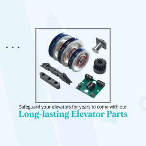 Assortment of elevator parts including rollers, gears, and electronic components