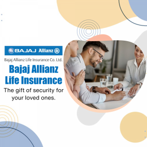 Image of a couple meeting with a financial advisor from Bajaj Allianz Life Insurance.