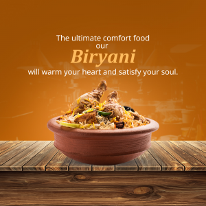 A close-up of a clay pot filled with Biryani, garnished with chicken and spices.