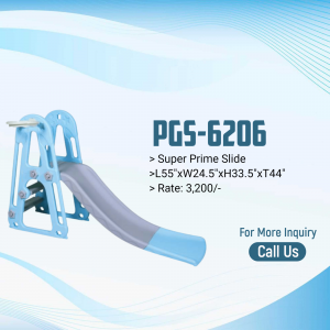 Blue plastic slide for children with dimensions and price
