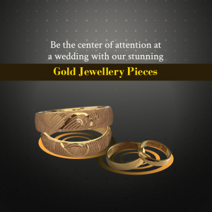 Close-up of gold wedding rings with intricate designs