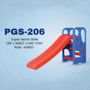 Red and blue plastic slide for children
