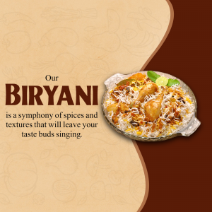 Close-up of a flavorful Biryani dish with chicken and spices.