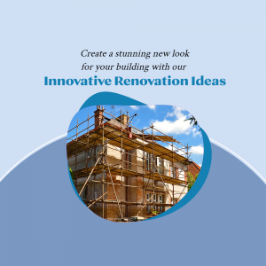 House under renovation with scaffolding