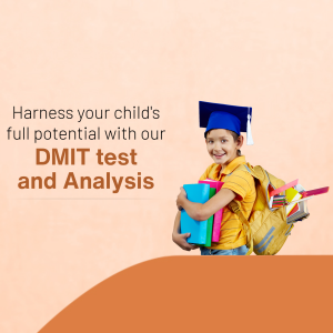 A young student with books and a graduation cap promoting a DMIT test.