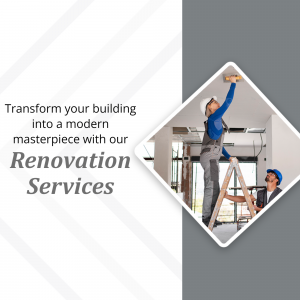 Construction workers renovating a building interior