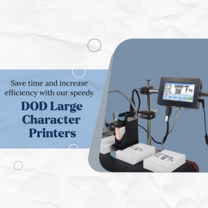 Industrial DOD (Drop on Demand) large character printer for high-speed printing on products.