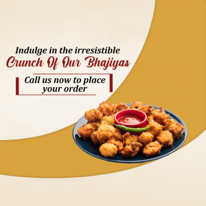 A plate of crispy Bhajiyas with a side of red chutney.