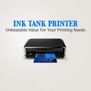 Black Ink Tank Printer with printed photo