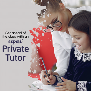 A tutor assisting a young student with their work.