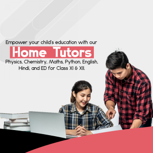 Image of students learning with a home tutor, promoting educational services.