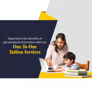 Mother and son learning together on a laptop with personalized tuition services
