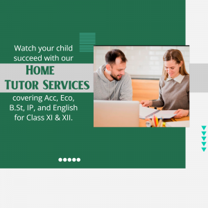 Image of a tutor assisting a student with their studies, promoting home tutor services.