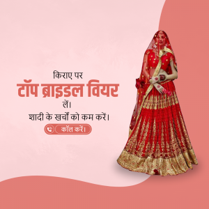 Indian bride in red lehenga with floral jewelry