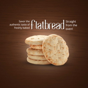 Stack of golden brown flatbreads on a wooden surface