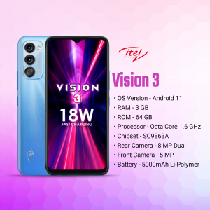 itel Vision 3 smartphone with specifications