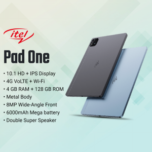itel Pad One tablet with key specifications listed